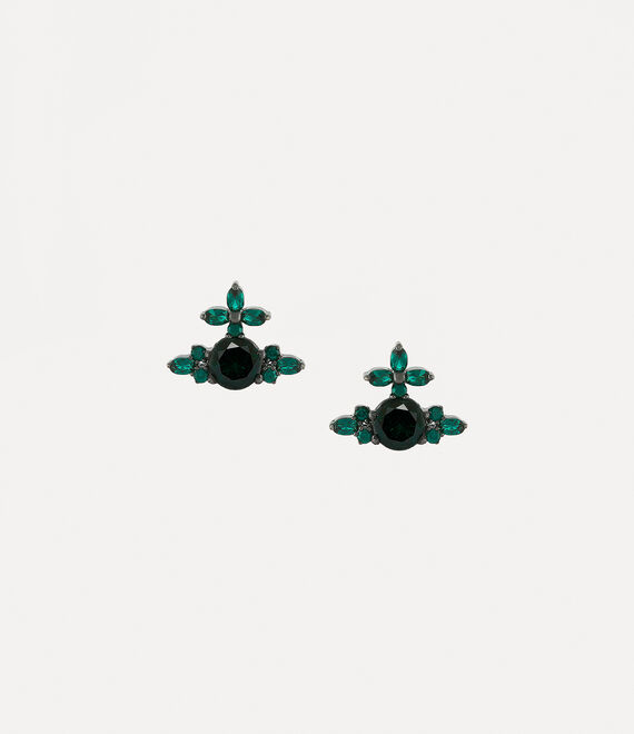 Vivienne Westwood Colette Earrings in RUTHENIUM/DARK TURQUOISE CZ